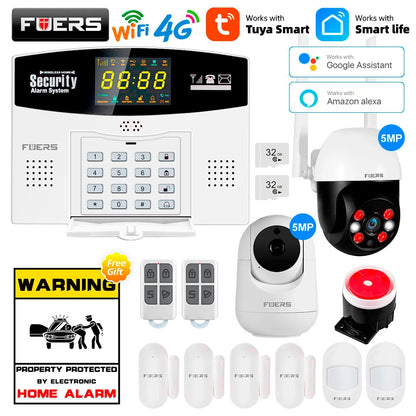 Fuers Tuya Smart WIFI 4G GSM Alarm System – Wireless Security with Motion Sensors, Alexa & Google Control