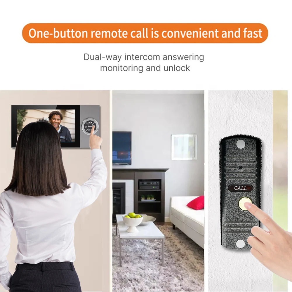 7-Inch IPS Screen Tuya WiFi Video Doorphone – Remote Control, 120° Wide Angle, Home Security Door Viewer with Intercom