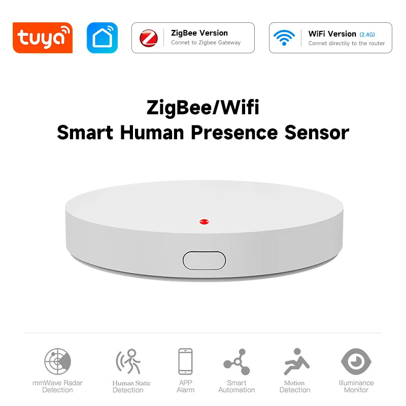 Tuya WiFi Zigbee Human Presence Detector – Radar Distance Detection, Smart PIR Sensor for Home Assistant