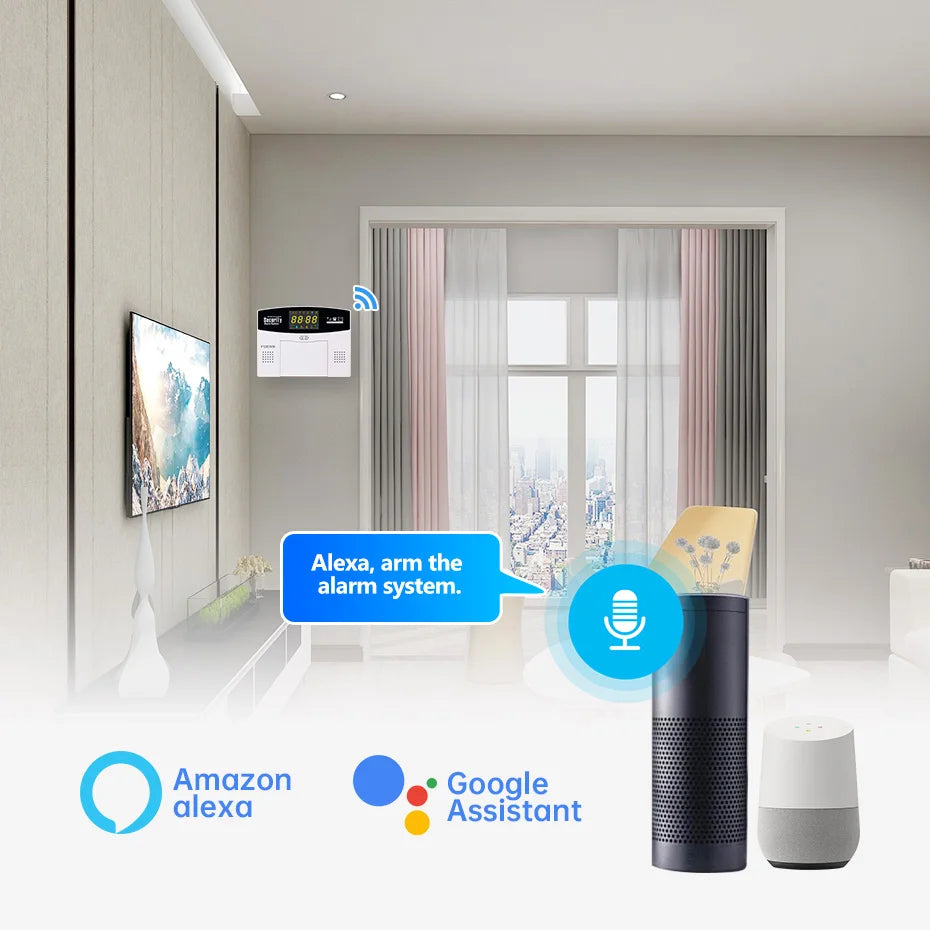 Fuers Tuya Smart WIFI 4G GSM Alarm System – Wireless Security with Motion Sensors, Alexa & Google Control