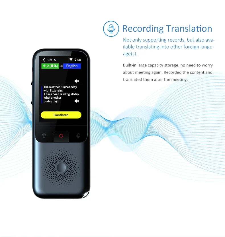 New T11 Portable Audio Translator 138 Language Smart Translator Offline In Real Time Smart Voice AI Voice Photo Translator