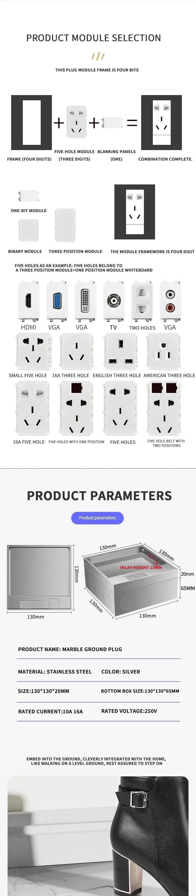 Wall-Embedded Dual Power Socket | Sleek & Modern Design