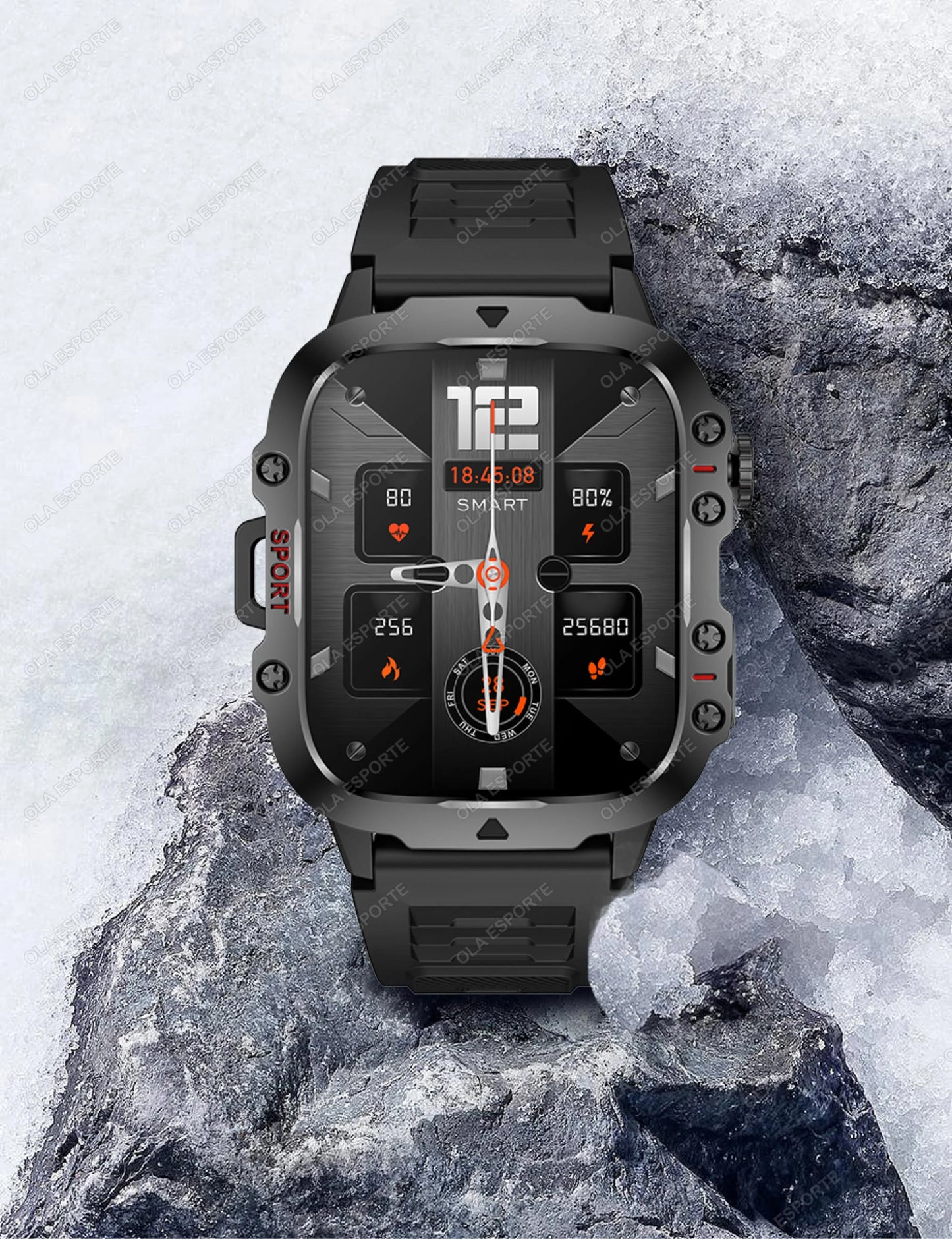 2025 Military Smart Watch for Men | IP68 Waterproof, 1.81" Screen, Fitness Tracker, BT Call, Outdoor Sports